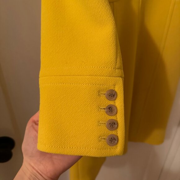 Italian Wool Lady Day Coat w/ Thinsulate VINTAGE Petite Size 4 Yellow - Picture 4 of 10